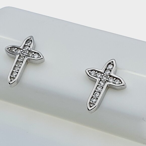 925 Sterling Silver CZ Stud Earrings for Women/Girl, US925P1209 - Picture 8 of 9